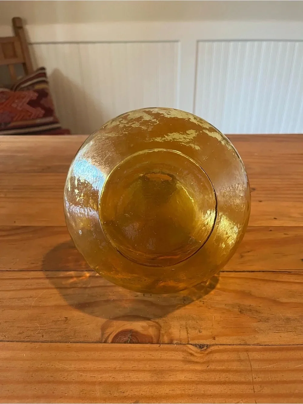 Amber Textured Glass Decorative Vase - Home Accents